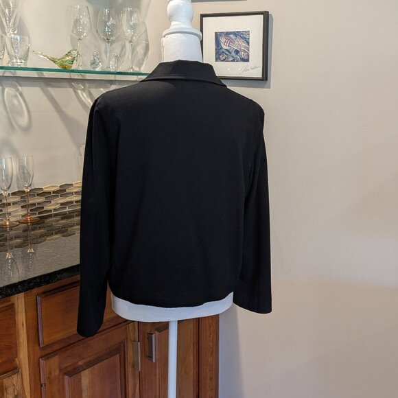 Vintage Sigrid Olsen Black Tapered Notched Collar Blazer/Jacket - Size 6 - Picture 5 of 6